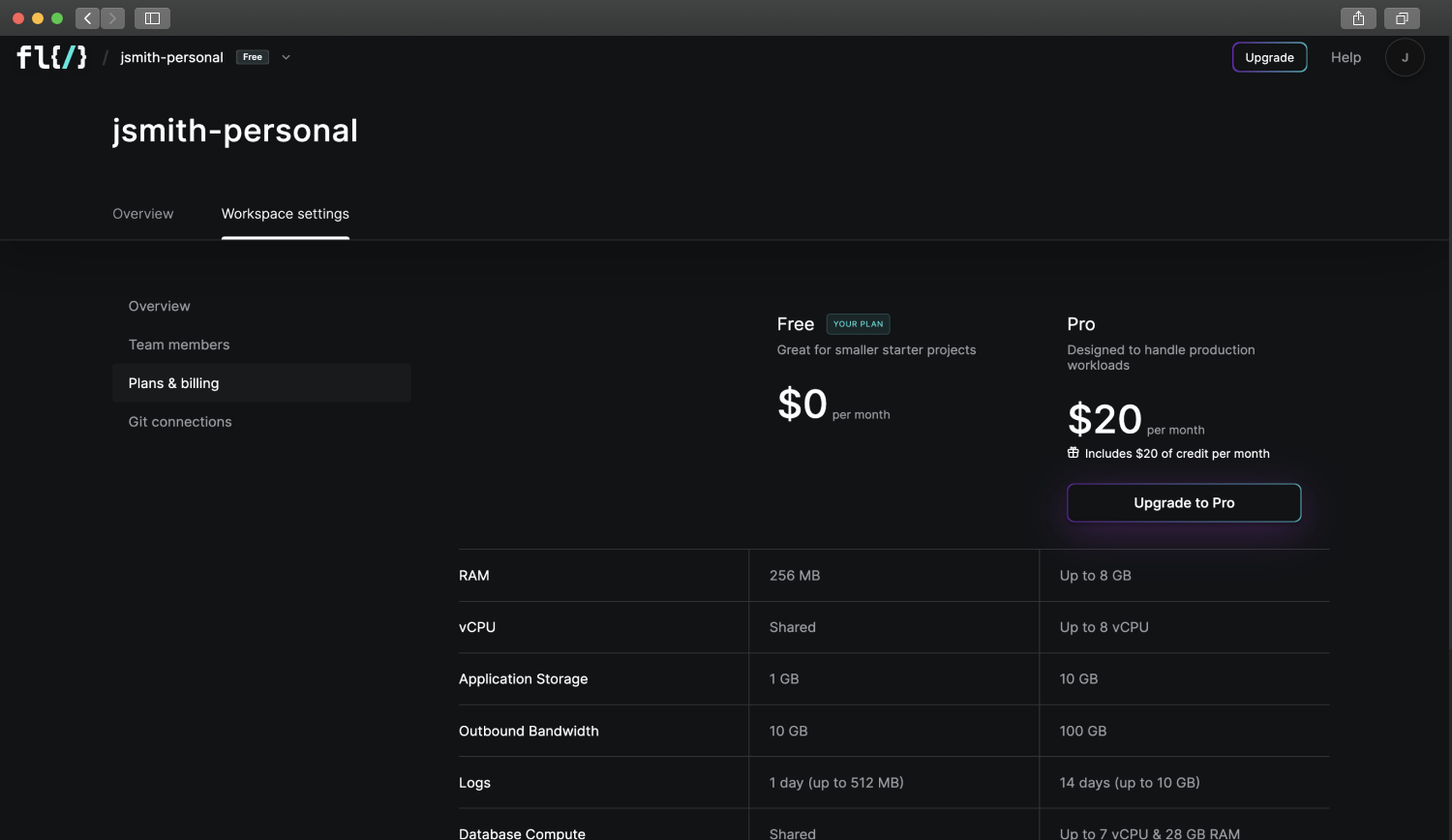 Plans &amp; Billing Page